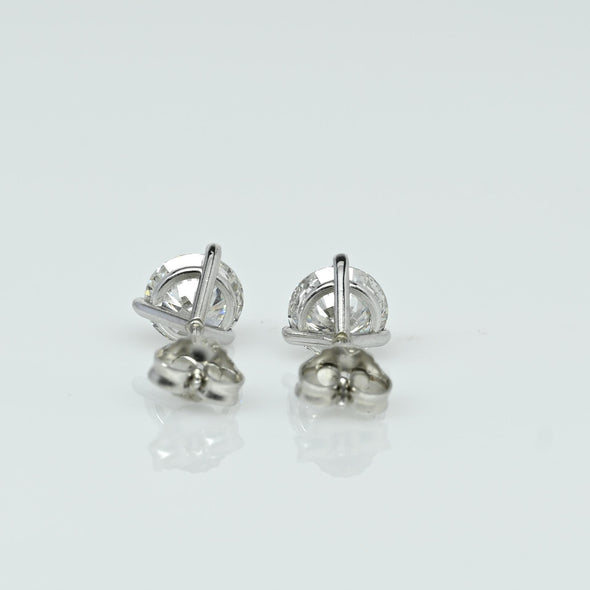 New 2+ctw Round Lab Grown Diamond Studs 14K White Gold Martini Set Earrings