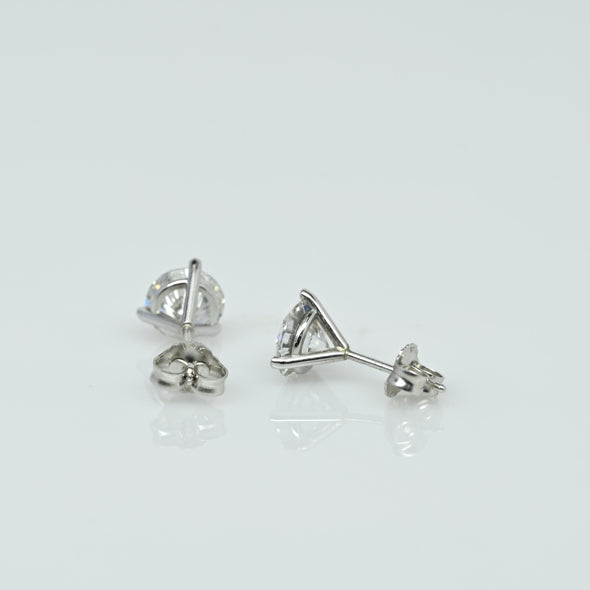 New 2+ctw Round Lab Grown Diamond Studs 14K White Gold Martini Set Earrings