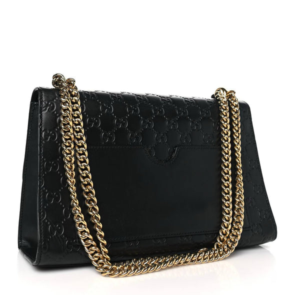 Gucci Guccissima Medium Padlock Shoulder Bag Black
