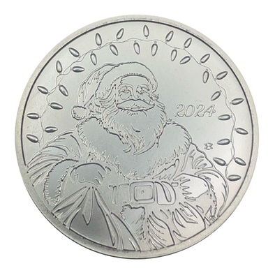 Christmas 2024 Santa Silver Round