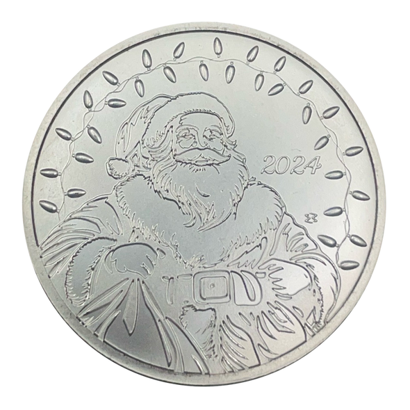 Christmas 2024 Santa Silver Round