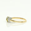 Circa 1920's Art Deco 1930's Two Tone Platinum & 14K Gold 3 Stone Fancy Yellow
