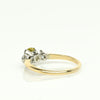 Circa 1920's Art Deco 1930's Two Tone Platinum & 14K Gold 3 Stone Fancy Yellow