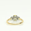 Circa 1920's Art Deco 1930's Two Tone Platinum & 14K Gold 3 Stone Fancy Yellow