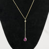 Yellow Gold Pear Cut Ruby Drop Necklace