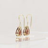 14K Yellow Gold Pear Faceted Garnet Shepard's Hook Earrings