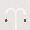 14K Yellow Gold Pear Faceted Garnet Shepard's Hook Earrings