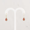 14K Yellow Gold Pear Faceted Garnet Shepard's Hook Earrings