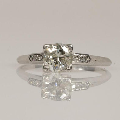 Vintage 1.01ct Old European Cut Diamond Engagement Ring in Platinum