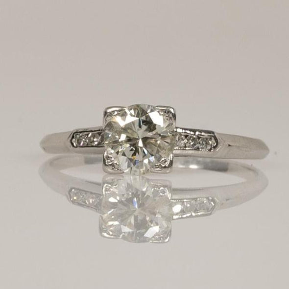 Vintage 1.01ct Old European Cut Diamond Engagement Ring in Platinum