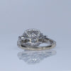 3.32ctw Natural Diamond Halo "3 Stone" Engagement Ring 18K White Gold