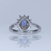 1.6ctw Purplish- Blue Sapphire and Diamond Cluster Ring in Platinum