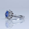 1.6ctw Purplish- Blue Sapphire and Diamond Cluster Ring in Platinum