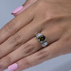 Vintage 14K Tourmaline and Emerald Cut Diamond Ring