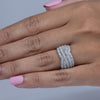 2ctw Diamond Pave Crossover Wide 14k White Gold Ring