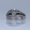 Art Deco inspired 1.22ct Old European Diamond Engagement Ring w/ Soldered Band