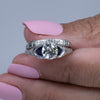 Art Deco inspired 1.22ct Old European Diamond Engagement Ring w/ Soldered Band