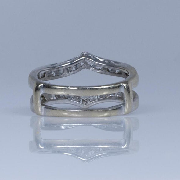 14K White Gold Ring Guard with 1.01ctw Diamond Accents