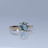 Vintage Round Aquamarine Solitaire Ring in 18K Yellow Gold