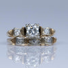 Half Carat Old European Cut Diamond Retro Wedding set in 14K Yellow Gold