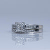 1.13ct Princess Cut Diamond Engagement Ring "Invisible Set" Wedding Set in 14K