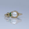 Pearl and Simulated Emerald 10K Yellow Gold Ring