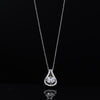 Round Brilliant cut Diamond Necklace with Diamond Halo 14K