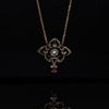 Victorian Yellow Gold Rose Cut Diamond and Ruby Necklace