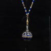 LeCoultre Boule de Genève Watch Pendant Blue Enamel Diamond 18K Gold Necklace