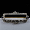 Edwardian Diamond and Sapphire Platinum over 18k Yellow Gold Rectangle Brooch