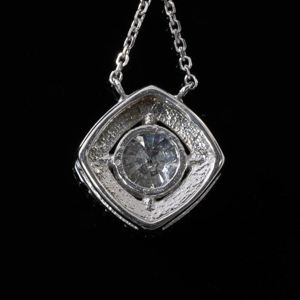 1.11ct Round Cut Diamond Necklace with Diamond Halo