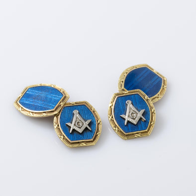 Masonic Blue Enamel Cufflinks