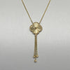 Quatrefoil Motif 18K Yellow Gold Lariat Necklace