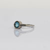 New Neon Blue Apatite Oval Bezel Set Rose & White Gold Ring