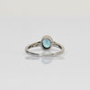 New Neon Blue Apatite Oval Bezel Set Rose & White Gold Ring