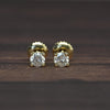 0.60cttw Natural Diamond Round Brilliant 14k Gold Screw Back Stud Earrings