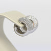 2.18cttw Diamond Pave 18k White Gold Huggie Hoop Earrings