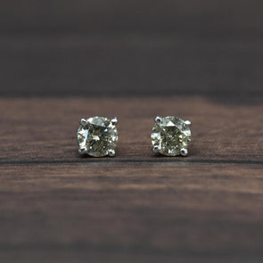 0.36cttw Natural Diamond Round Brilliant 14k White Gold Stud Earrings