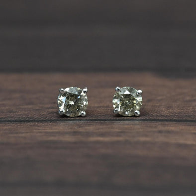 0.36cttw Natural Diamond Round Brilliant 14k White Gold Stud Earrings