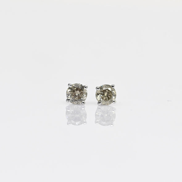 0.36cttw Natural Diamond Round Brilliant 14k White Gold Stud Earrings