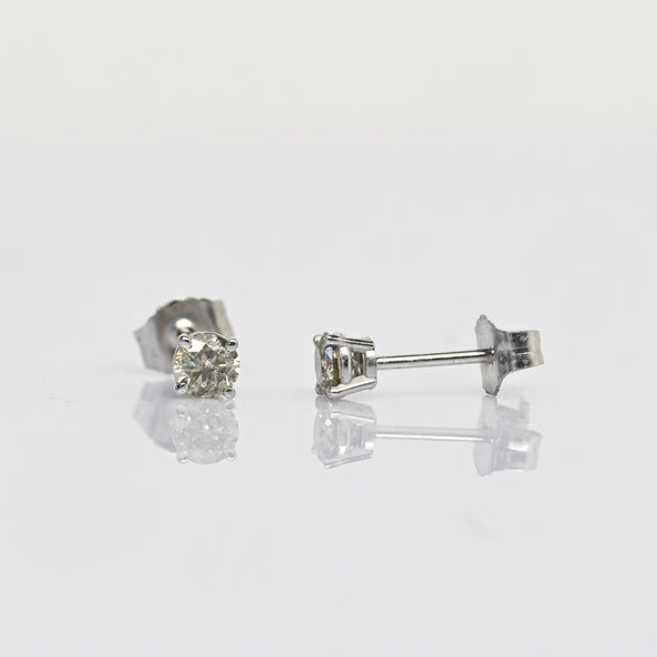 0.36cttw Natural Diamond Round Brilliant 14k White Gold Stud Earrings