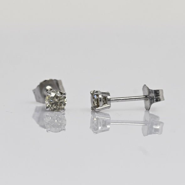 0.36cttw Natural Diamond Round Brilliant 14k White Gold Stud Earrings
