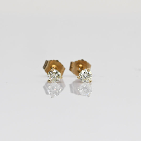 0.27cttw Natural Diamond Round Brilliant 14k Yellow Gold Martini Stud Earrings