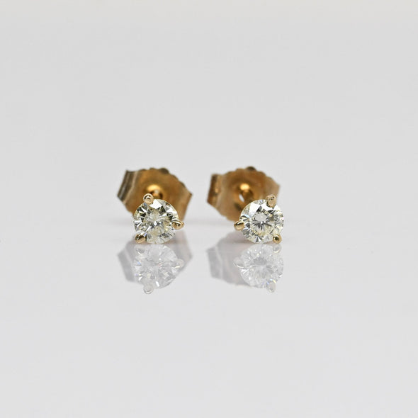 0.27cttw Natural Diamond Round Brilliant 14k Yellow Gold Martini Stud Earrings