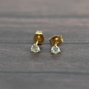 0.27cttw Natural Diamond Round Brilliant 14k Yellow Gold Martini Stud Earrings