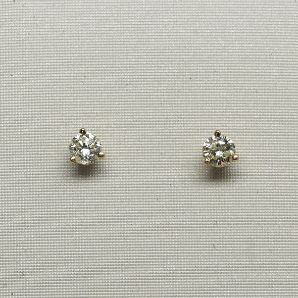 0.27cttw Natural Diamond Round Brilliant 14k Yellow Gold Martini Stud Earrings