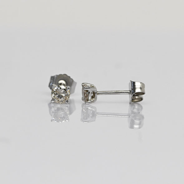 0.32cttw Natural Diamond Round Brilliant 14k White Gold Stud Earrings
