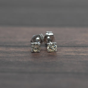 0.32cttw Natural Diamond Round Brilliant 14k White Gold Stud Earrings