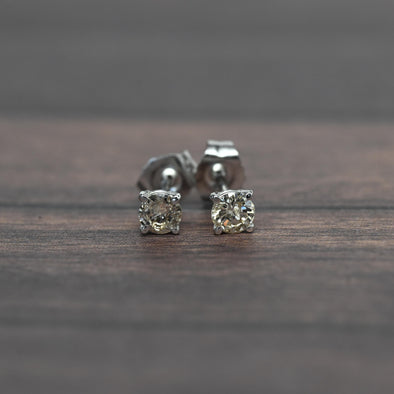 0.32cttw Natural Diamond Round Brilliant 14k White Gold Stud Earrings