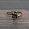 Victorian Agate Cabochon Bypass Yellow Gold Ring